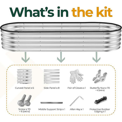 Galvanized Raised Garden Bed Kit 4x2x1ft – Heavy-Duty Outdoor Planter Box for Vegetables, Flowers & Fruits – Easy Assembly Metal Raised Bed – Silver (Pack of 1)