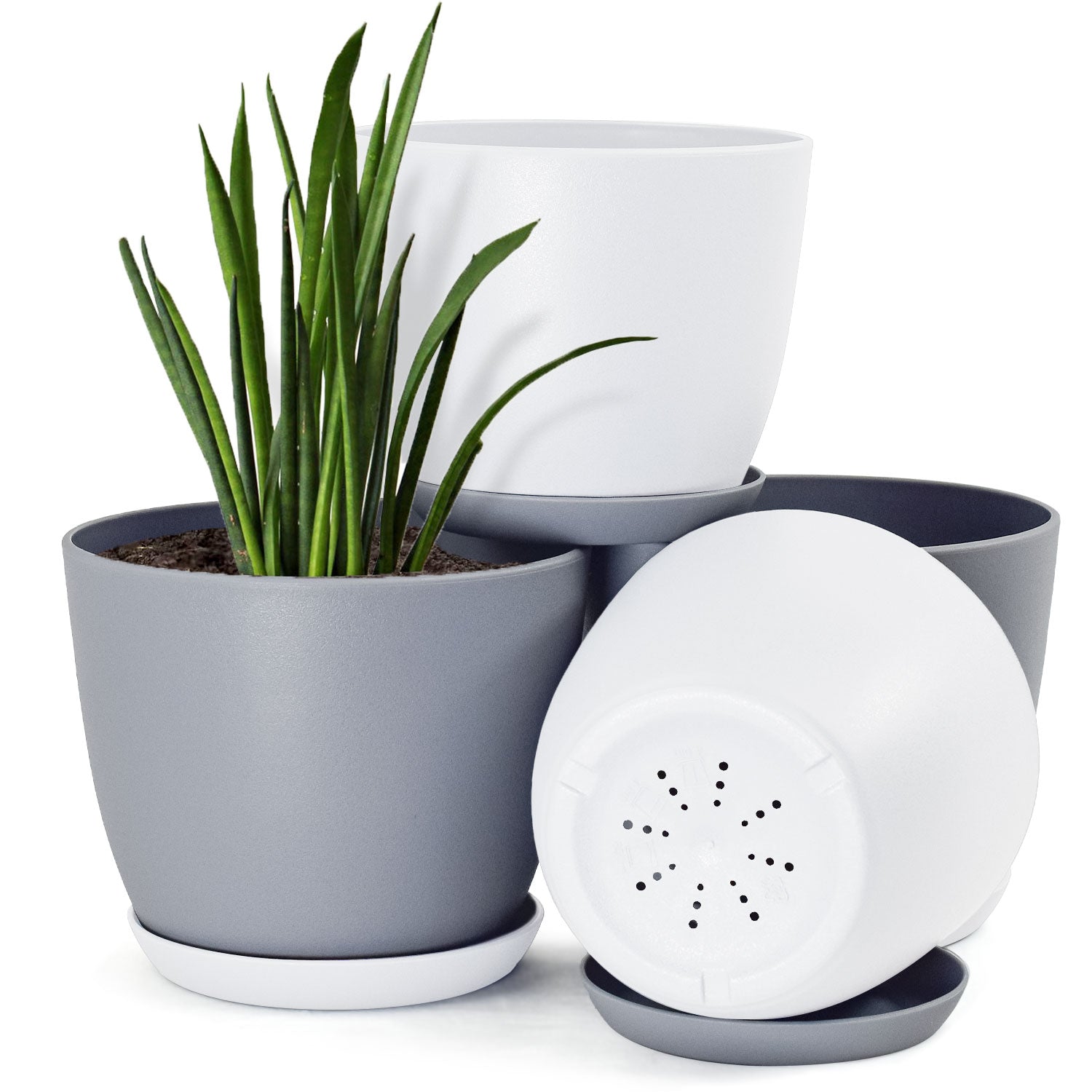 Fast Forward Premium Set of 4 Indoor Plant Pots with Drainage