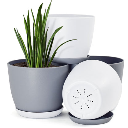 Fast Forward Premium Set of 4 Indoor Plant Pots with Drainage
