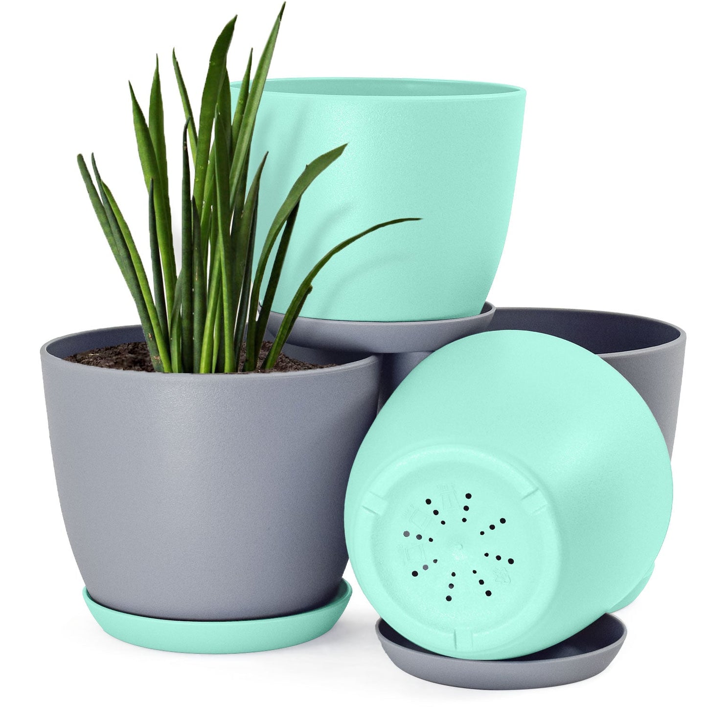 Fast Forward Premium Set of 4 Indoor Plant Pots with Drainage