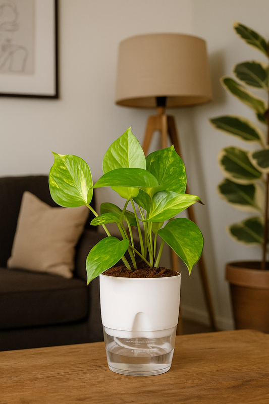 Money Plant With Round Self Watering Pot