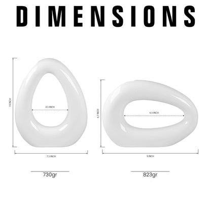 Contemporary White Ceramic Vase - Elegant Droplet Design - Perfect for Modern Home Decor, Weddings, and Table Settings Fast Forward