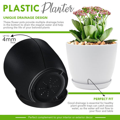 Fast Forward Premium Set of 10 Indoor Plant Pots with Drainage