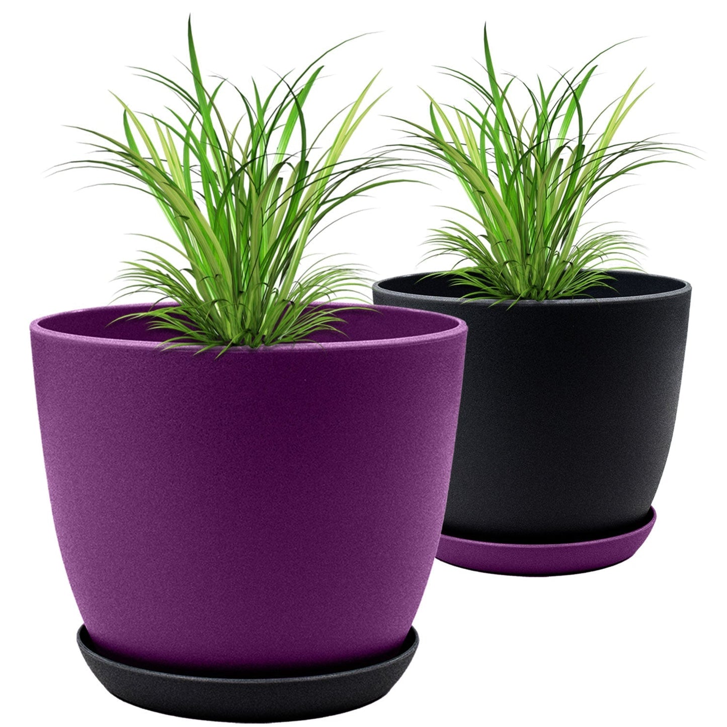 Extra Large Plant Pots with Drainage: Two Vibrant Colors, Ideal for Indoor Planters - Explore Multi-Packs for Plastic Planters