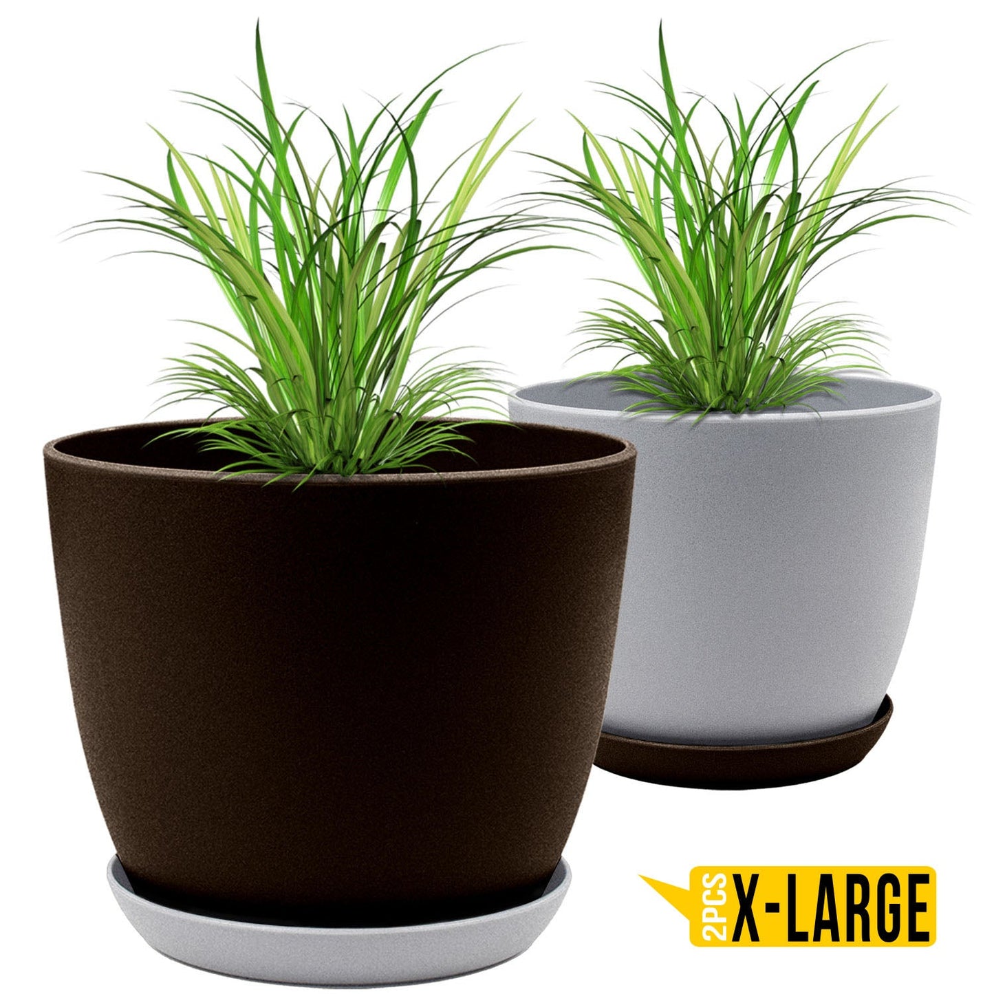 Revitalize Your Space with Fast Forward Extra Large Plant Pots: Two Vibrant Colors, Drainage, Ideal for Indoor Planters - Explore Multi-Packs for Plastic Planters, Cactus, and Succulents Decor Fast Forward