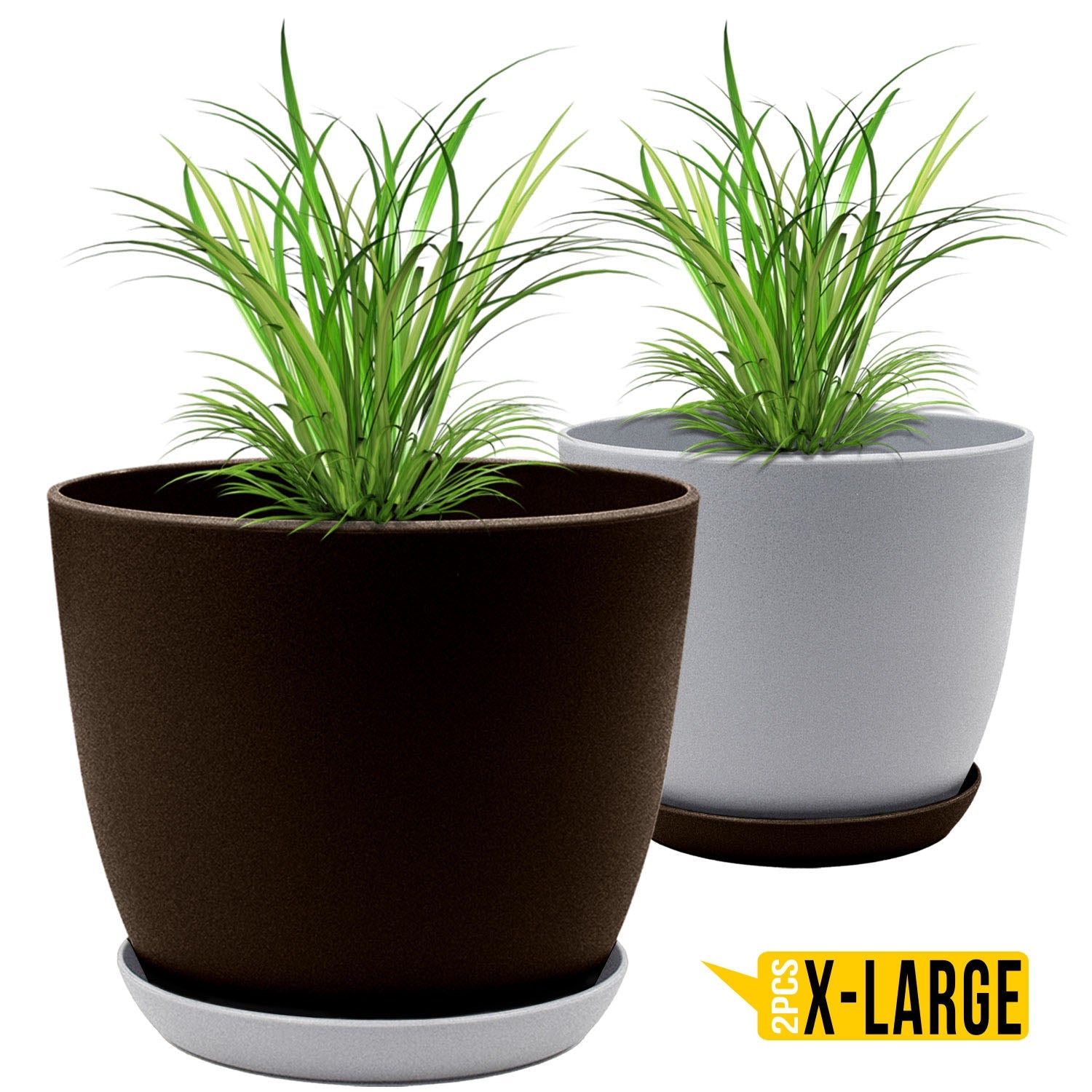 Revitalize Your Space with Fast Forward Extra Large Plant Pots: Two Vibrant Colors, Drainage, Ideal for Indoor Planters - Explore Multi-Packs for Plastic Planters, Cactus, and Succulents Decor Fast Forward
