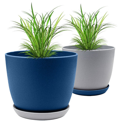 Revitalize Your Space with  Extra Large Plant Pots: Two Vibrant Colors, Drainage, Ideal for Indoor Planters - Explore Multi-Packs for Plastic Planters