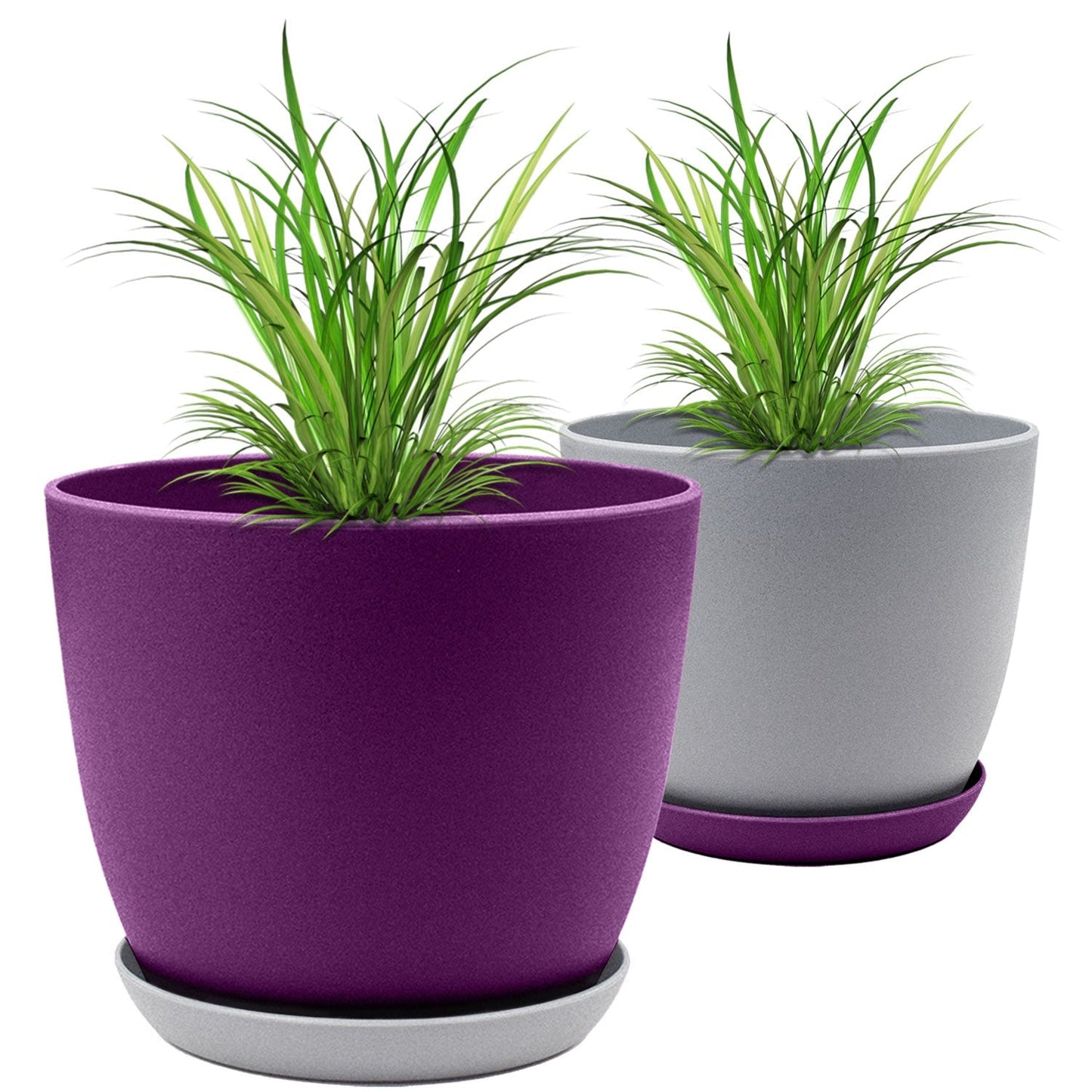 Revitalize Your Space with  Extra Large Plant Pots: Two Vibrant Colors, Drainage, Ideal for Indoor Planters - Explore Multi-Packs for Plastic Planters