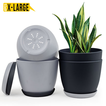 Fast Forward Extra Large Plant Pots with Drainage: Two Vibrant Colors, Ideal for Indoor Planters - Explore Multi-Packs for Plastic Planters, Cactus, and Succulents Pot Deco Fast Forward