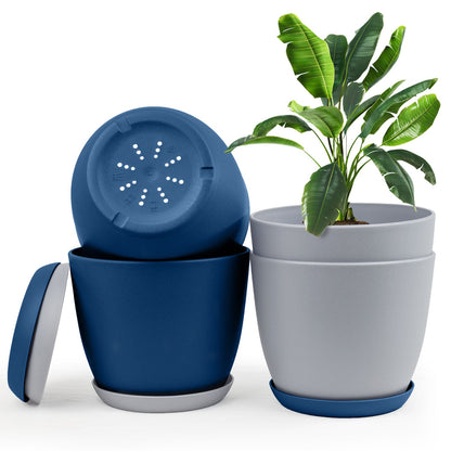 Revitalize Your Space with  Extra Large Plant Pots: Two Vibrant Colors, Drainage, Ideal for Indoor Planters - Explore Multi-Packs for Plastic Planters