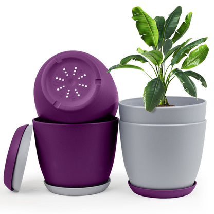 Revitalize Your Space with  Extra Large Plant Pots: Two Vibrant Colors, Drainage, Ideal for Indoor Planters - Explore Multi-Packs for Plastic Planters
