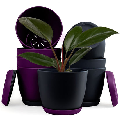 Extra Large Plant Pots with Drainage: Two Vibrant Colors, Ideal for Indoor Planters - Explore Multi-Packs for Plastic Planters