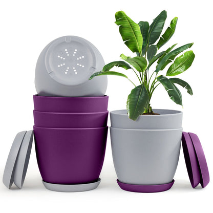 Revitalize Your Space with  Extra Large Plant Pots: Two Vibrant Colors, Drainage, Ideal for Indoor Planters - Explore Multi-Packs for Plastic Planters