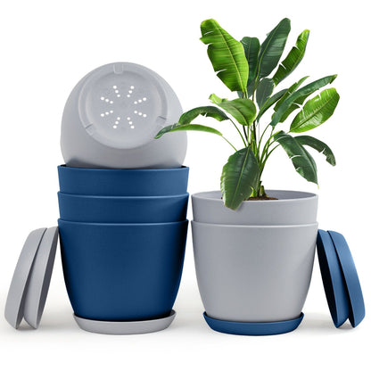 Revitalize Your Space with  Extra Large Plant Pots: Two Vibrant Colors, Drainage, Ideal for Indoor Planters - Explore Multi-Packs for Plastic Planters