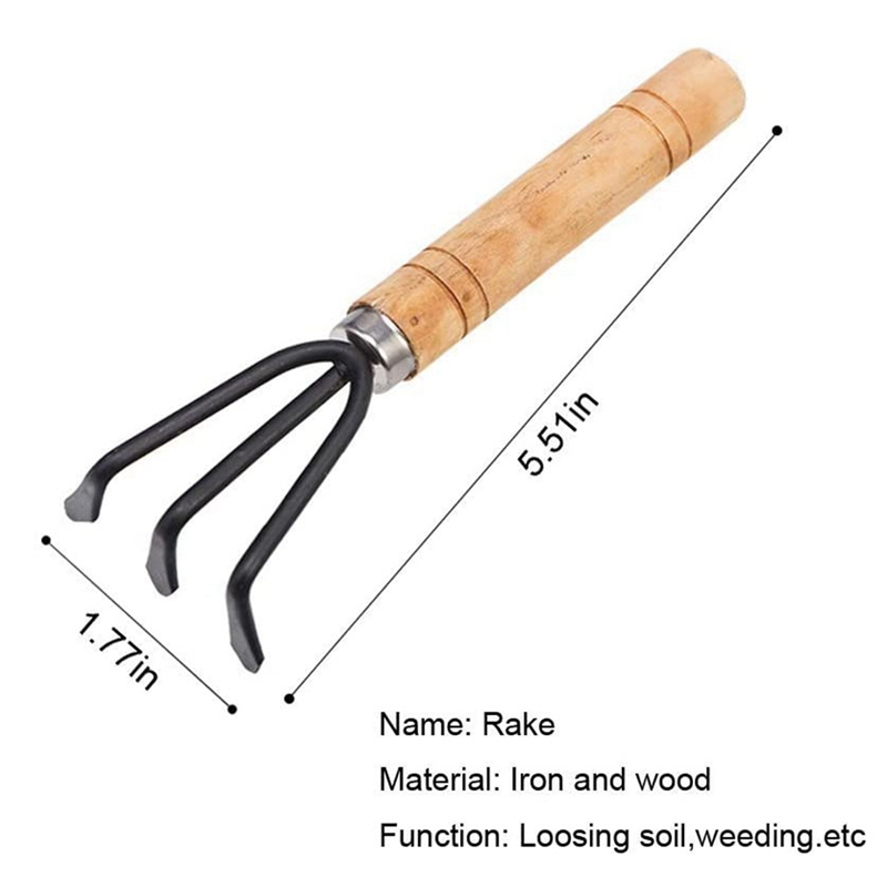 Pack of 3 Gardening tool set Wooden Handle , Set of 3 Piece Garden Tool set, Gardening Tools, extremely High Quality 3pcs / set Mini Garden Tools Wood Handle Stainless Steel Potted Shovel Rake Spade for Flowers Potted Plant